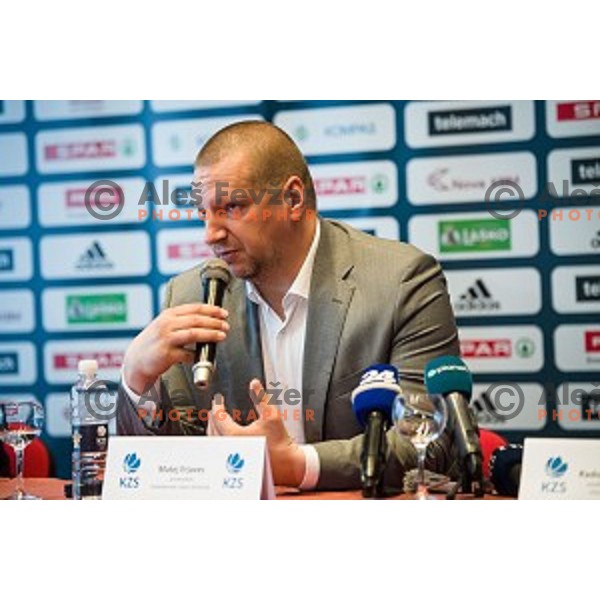 Matej Erjavec during the press conference of the Slovenian basketball federation, Austria trend hotel, Ljubljana on March 21, 2019