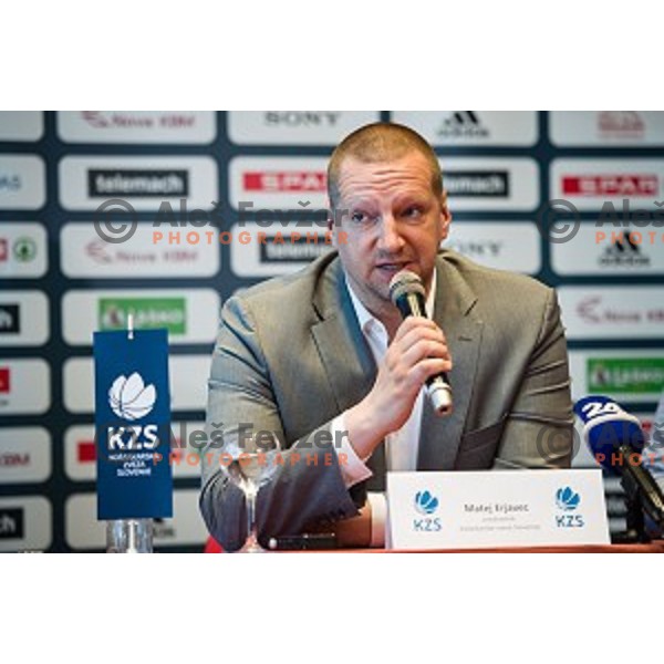 Matej Erjavec during the press conference of the Slovenian basketball federation, Austria trend hotel, Ljubljana on March 21, 2019