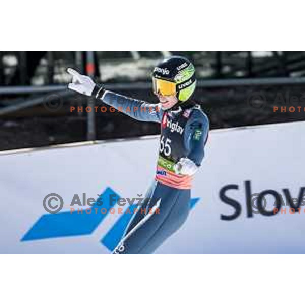 Timi Zajc at Qualification for Ski flying individual at World Cup Ski Jumping Final in Planica, Slovenia on March 21, 2019