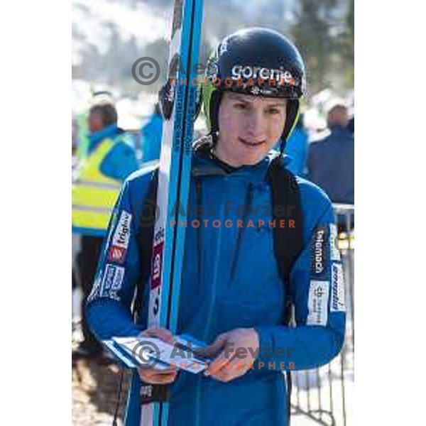 Domen Prevc at Qualification for Ski flying individual at World Cup Ski Jumping Final in Planica, Slovenia on March 21, 2019