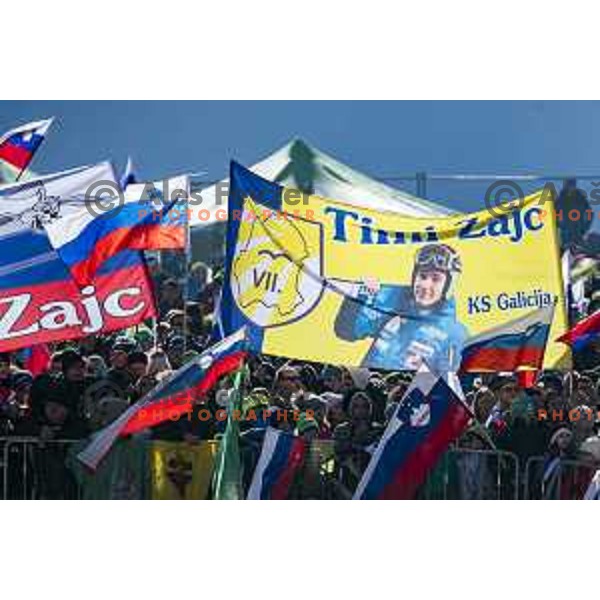 Timi Zajc at Ski flying team competition during World Cup Ski jumping in Planica, Slovenia on March 23, 2019