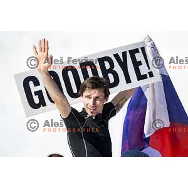 Robert Kranjec finished his ski jumping career at Ski flying team competition during World Cup Ski jumping in Planica, Slovenia on March 23, 2019