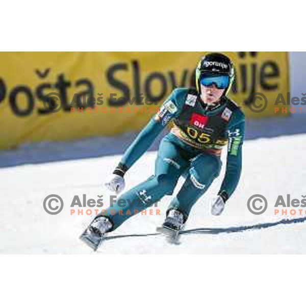 Domen Prevc at Ski flying team competition during World Cup Ski jumping in Planica, Slovenia on March 23, 2019