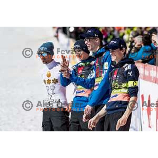 Peter Prevc at Ski flying team competition during World Cup Ski jumping in Planica, Slovenia on March 23, 2019