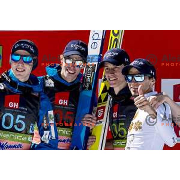 Peter Prevc at Ski flying team competition during World Cup Ski jumping in Planica, Slovenia on March 23, 2019