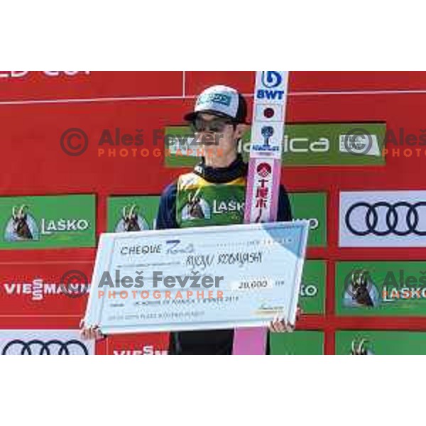 Ryoyu Kobayashi (JPN) overall winner of World Cup Ski jumping season 2018/2019 in Planica, Slovenia on March 24, 2019