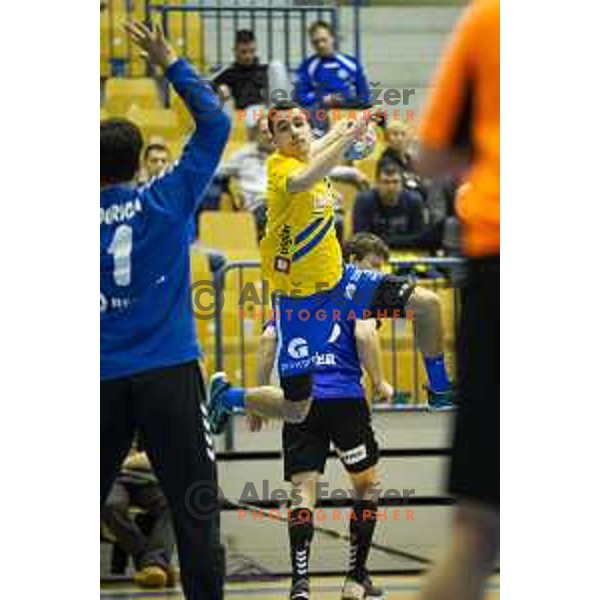 Jan Jurecic in action during handball match between Celje Pivovarna Lasko and Maribor Branik, 1.NLB Leasing League 2018/19, played in Zlatorog Arena, Celje, Slovenia on March 29, 2019