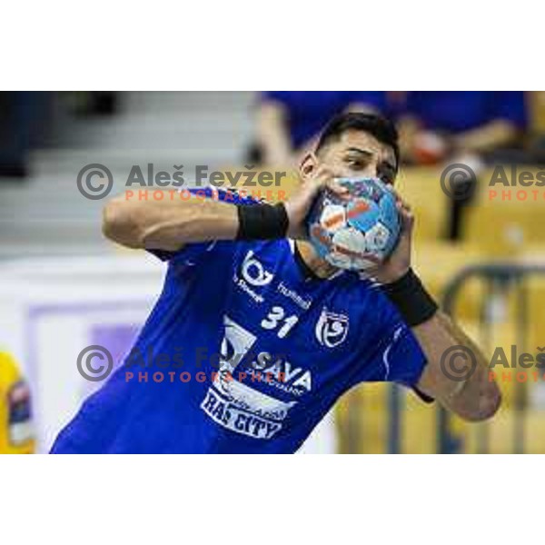 Ernest Julian Jerebie in action during handball match between Celje Pivovarna Lasko and Maribor Branik, 1.NLB Leasing League 2018/19, played in Zlatorog Arena, Celje, Slovenia on March 29, 2019