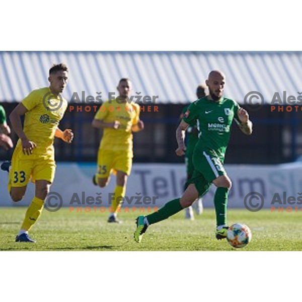 Matija Rom, Goran Brkic in action during Prva liga Telekom Slovenije football match between Domzale and Olimpija, Domzale Stadion, Domzale, Slovenia on March 30, 2019