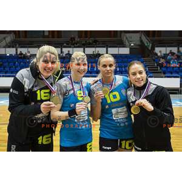 in action during handball match between RK Krim Mercator and Krka, Women’s Final cup 2018/19, played in Golovec, Celje, Slovenia on March 31, 2019