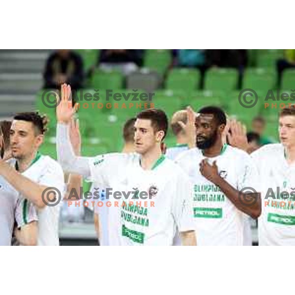 action during Nova KBM league basketball match between Petrol Olimpija and Krka in Stozice, Ljubljana, Slovenia on April 5, 2019