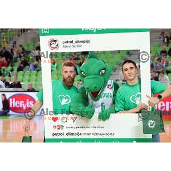 action during Nova KBM league basketball match between Petrol Olimpija and Krka in Stozice, Ljubljana, Slovenia on April 5, 2019