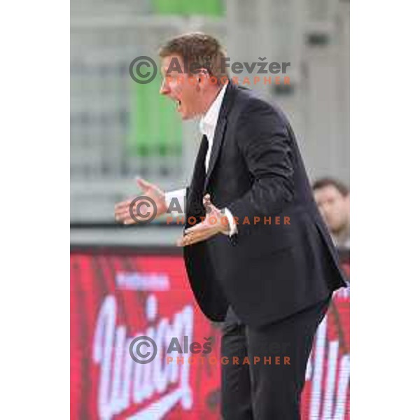 Simon Petrov during Nova KBM league basketball match between Petrol Olimpija and Krka in Stozice, Ljubljana, Slovenia on April 5, 201