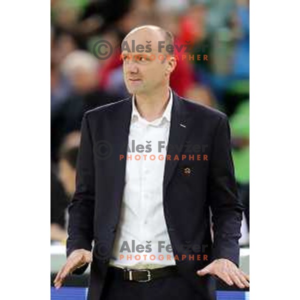 Jure Zdovc during Nova KBM league basketball match between Petrol Olimpija and Krka in Stozice, Ljubljana, Slovenia on April 5, 201