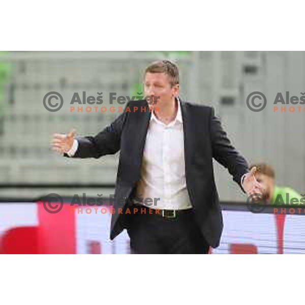Simon Petrov during Nova KBM league basketball match between Petrol Olimpija and Krka in Stozice, Ljubljana, Slovenia on April 5, 201