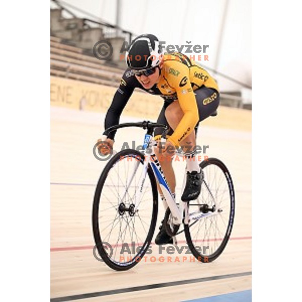 Blaz Debevec at Velodrome Slovenian National Cycling Championships in Novo Mesto on April 9, 2019