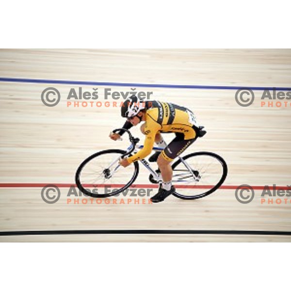 Blaz Debevec at Velodrome Slovenian National Cycling Championships in Novo Mesto on April 9, 2019