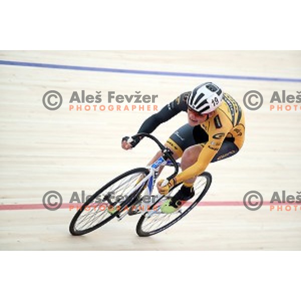 Tilen Finkst at Velodrome Slovenian National Cycling Championships in Novo Mesto on April 9, 2019
