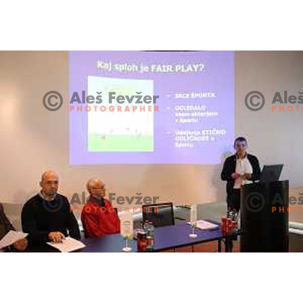 Stanko Pintar during OKS Fair Play press conference in SOIC, Ljubljana, Slovenia on April 11, 2019