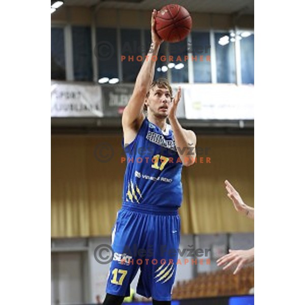 Ivan MArinkovic in action during Nova KBM League basketball match between Petrol Olimpija and Sixt Primorska in Tivoli Hall, Ljubljana on April 11, 2019