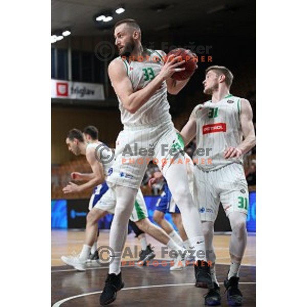 Bojan Radulovic in action during Nova KBM League basketball match between Petrol Olimpija and Sixt Primorska in Tivoli Hall, Ljubljana on April 11, 2019