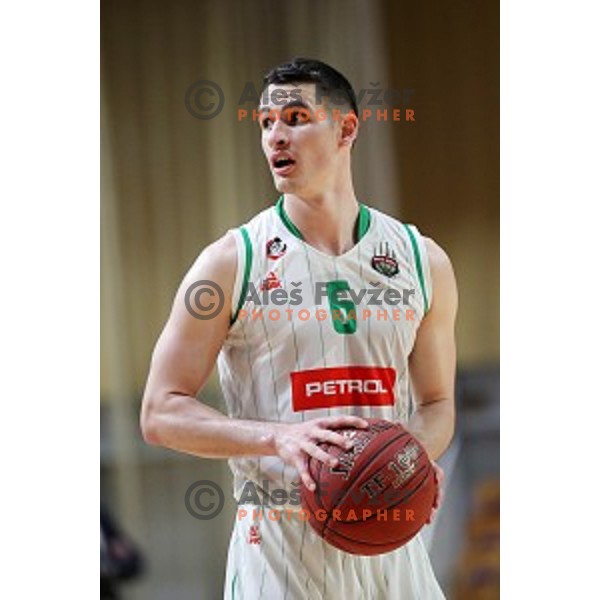 Jan Span in action during Nova KBM League basketball match between Petrol Olimpija and Sixt Primorska in Tivoli Hall, Ljubljana on April 11, 2019