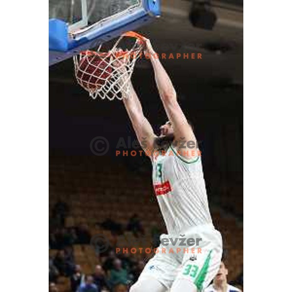 Bojan Radulovic in action during Nova KBM League basketball match between Petrol Olimpija and Sixt Primorska in Tivoli Hall, Ljubljana on April 11, 2019