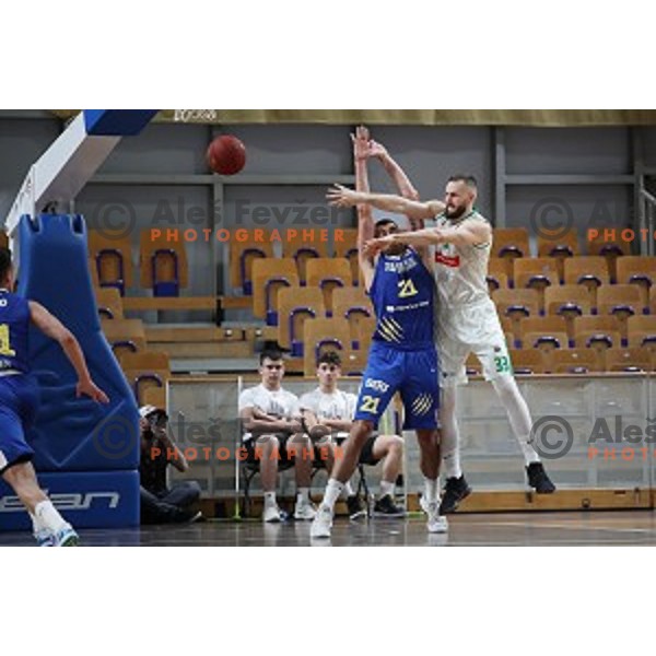 Bojan Radulovic in action during Nova KBM League basketball match between Petrol Olimpija and Sixt Primorska in Tivoli Hall, Ljubljana on April 11, 2019