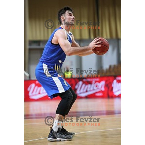 Marjan Cakarun in action during Nova KBM League basketball match between Petrol Olimpija and Sixt Primorska in Tivoli Hall, Ljubljana on April 11, 2019