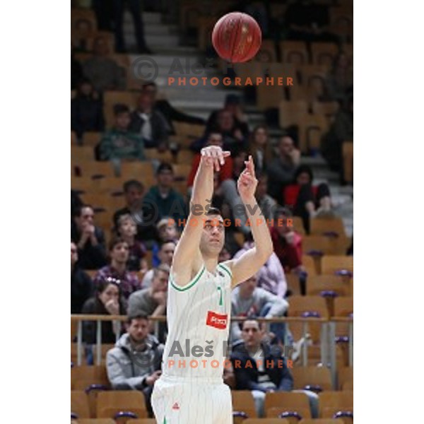 Drazen Bubnic during Nova KBM League basketball match between Petrol Olimpija and Sixt Primorska in Tivoli Hall, Ljubljana on April 11, 2019