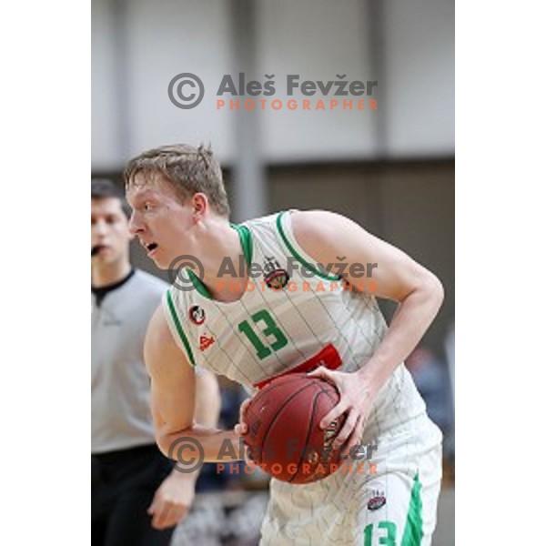 Miha Lapornik in action during Nova KBM League basketball match between Petrol Olimpija and Sixt Primorska in Tivoli Hall, Ljubljana on April 11, 2019