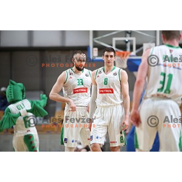 Aleksandar Lazic in action during Nova KBM League basketball match between Petrol Olimpija and Sixt Primorska in Tivoli Hall, Ljubljana on April 11, 2019