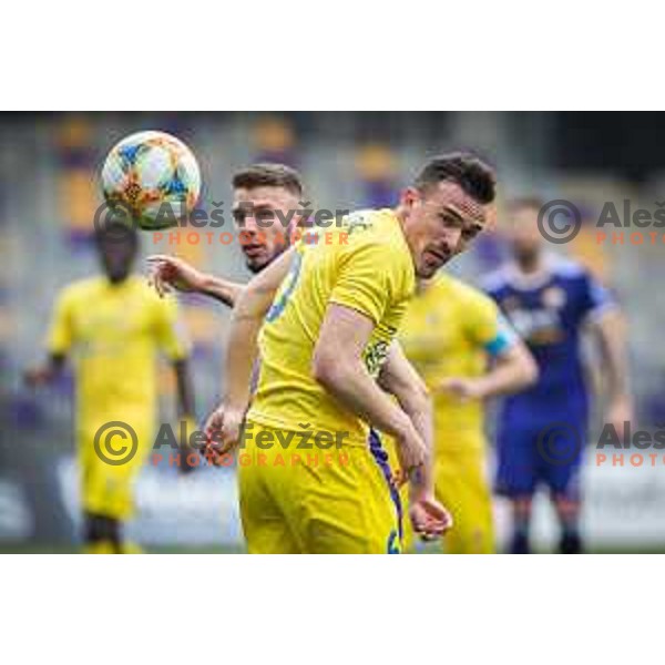 in action during soccer match between Maribor and Domzale, Round 27 of PLTS 2018/19, played in Ljudski vrt, Maribor, Slovenia on April 13, 2019