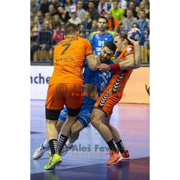 in action during handball match between Slovenia and Netherlands, Men’s EHF EURO 2020, played in Zlatorog Arena, Celje, Slovenia on April 14, 2019