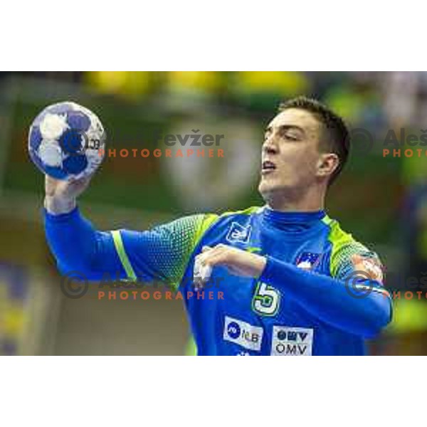 in action during handball match between Slovenia and Netherlands, Men’s EHF EURO 2020, played in Zlatorog Arena, Celje, Slovenia on April 14, 2019