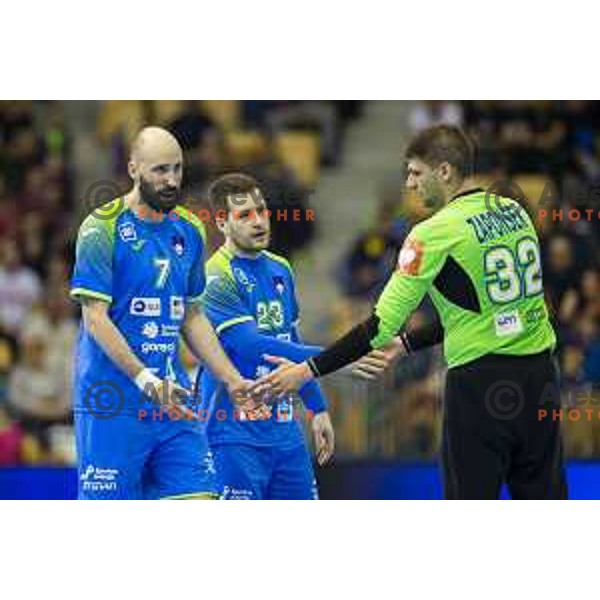 in action during handball match between Slovenia and Netherlands, Men’s EHF EURO 2020, played in Zlatorog Arena, Celje, Slovenia on April 14, 2019