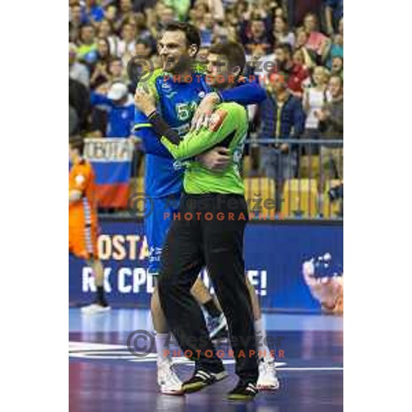 Borut Mackovsek in action during handball match between Slovenia and Netherlands, Men’s EHF EURO 2020, played in Zlatorog Arena, Celje, Slovenia on April 14, 2019