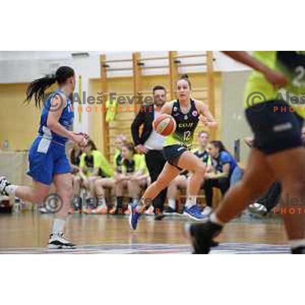 action during first match of the Final of Slovenian Women\'s basketball league between Cinkarna Celje and Triglav Kranj in Celje, Slovenia on April 18, 2019