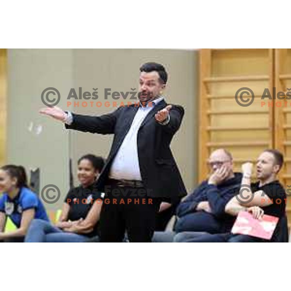 action during first match of the Final of Slovenian Women\'s basketball league between Cinkarna Celje and Triglav Kranj in Celje, Slovenia on April 18, 2019