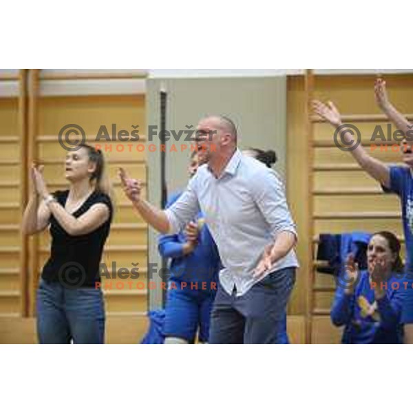 action during first match of the Final of Slovenian Women\'s basketball league between Cinkarna Celje and Triglav Kranj in Celje, Slovenia on April 18, 2019