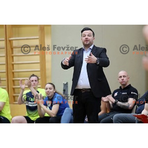 action during first match of the Final of Slovenian Women\'s basketball league between Cinkarna Celje and Triglav Kranj in Celje, Slovenia on April 18, 2019