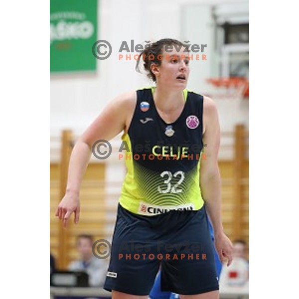 action during first match of the Final of Slovenian Women\'s basketball league between Cinkarna Celje and Triglav Kranj in Celje, Slovenia on April 18, 2019