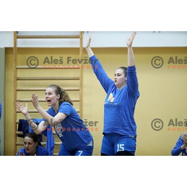 action during first match of the Final of Slovenian Women\'s basketball league between Cinkarna Celje and Triglav Kranj in Celje, Slovenia on April 18, 2019