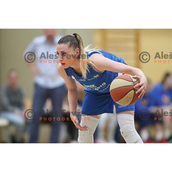 action during first match of the Final of Slovenian Women\'s basketball league between Cinkarna Celje and Triglav Kranj in Celje, Slovenia on April 18, 2019
