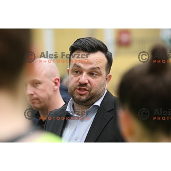 action during first match of the Final of Slovenian Women\'s basketball league between Cinkarna Celje and Triglav Kranj in Celje, Slovenia on April 18, 2019