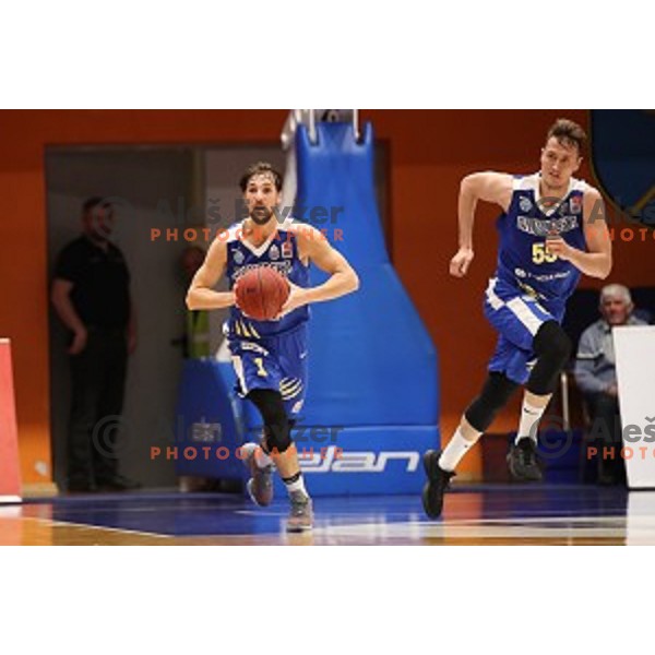 in action during Nova KBM league basketball match between Helios Suns and Sixt Primorska in Domzale Sports Hall, Slovenia on April 20, 2019