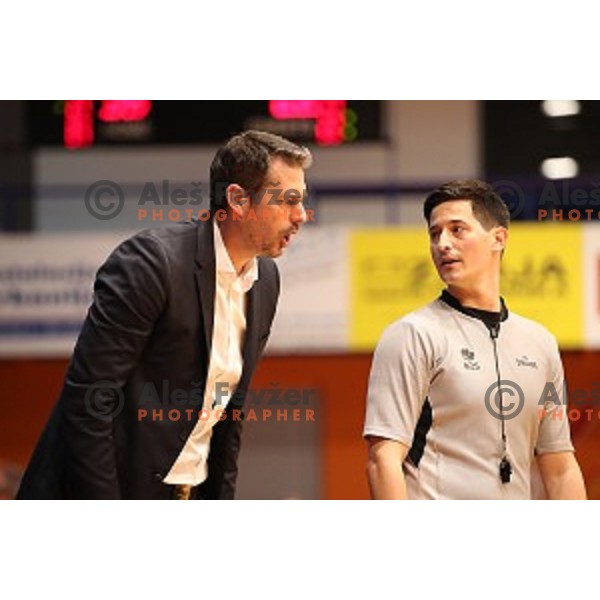 in action during Nova KBM league basketball match between Helios Suns and Sixt Primorska in Domzale Sports Hall, Slovenia on April 20, 2019