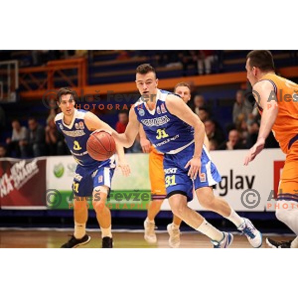 in action during Nova KBM league basketball match between Helios Suns and Sixt Primorska in Domzale Sports Hall, Slovenia on April 20, 2019