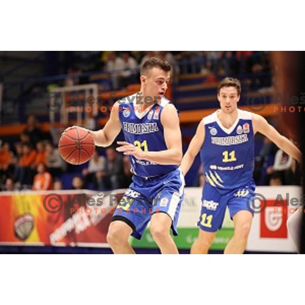 in action during Nova KBM league basketball match between Helios Suns and Sixt Primorska in Domzale Sports Hall, Slovenia on April 20, 2019