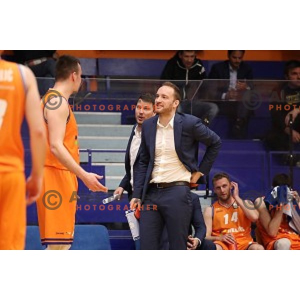 in action during Nova KBM league basketball match between Helios Suns and Sixt Primorska in Domzale Sports Hall, Slovenia on April 20, 2019